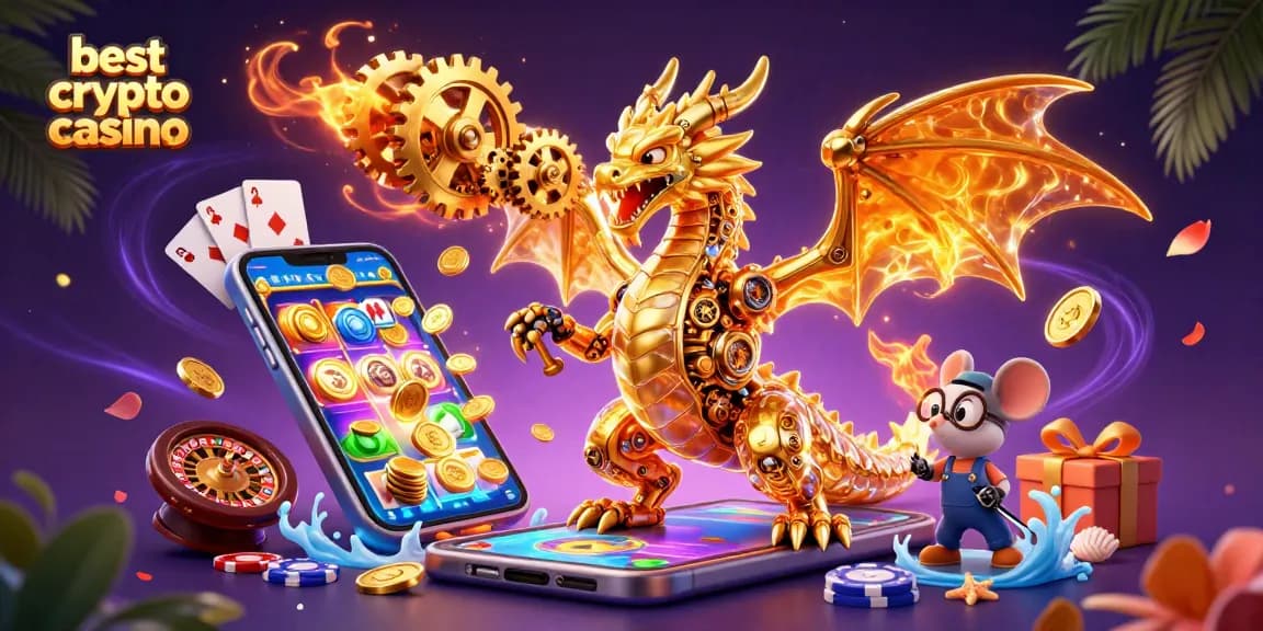 Scopri i vantaggi del miglior crypto casino con un drago dorato e giochi avvincenti.