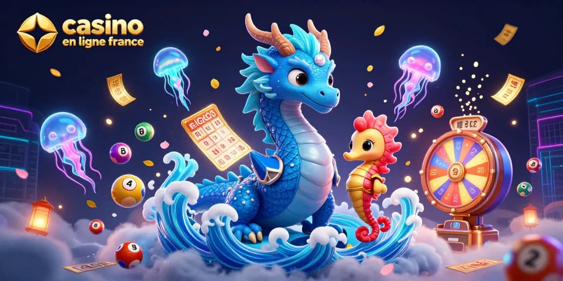 Plongez dans l'univers du casino en ligne en France avec ce dragon et des boules de loterie !