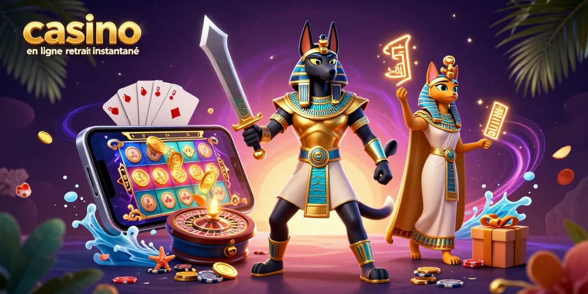Casino en ligne retrait instantané avec des personnages égyptiens et des éléments de jeux riches