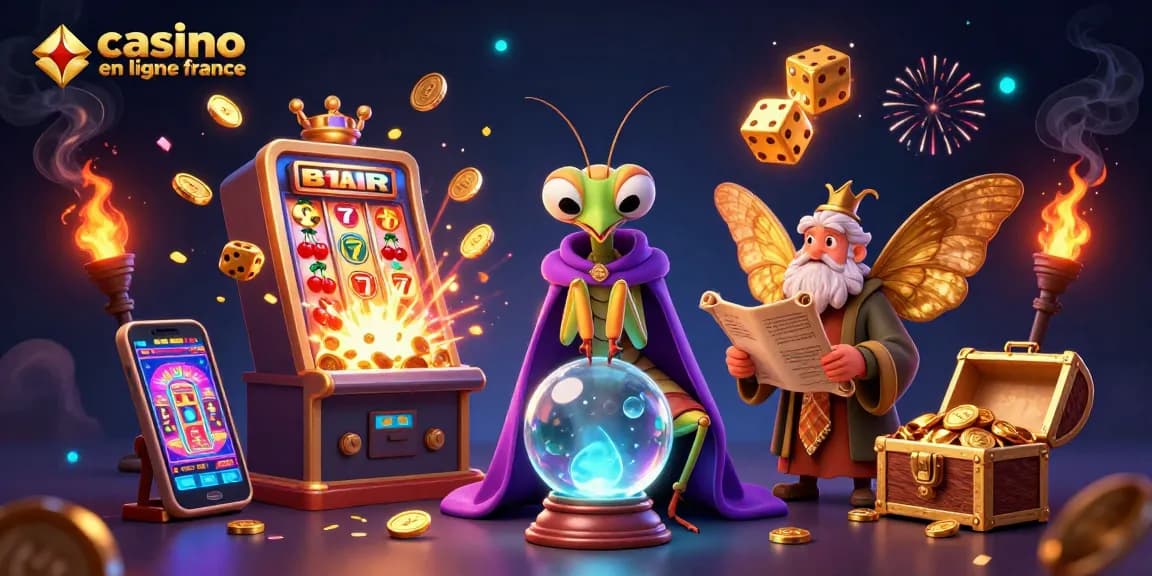 Jouez avec un casino en ligne en France dans une scène captivante d'illustration 3D.