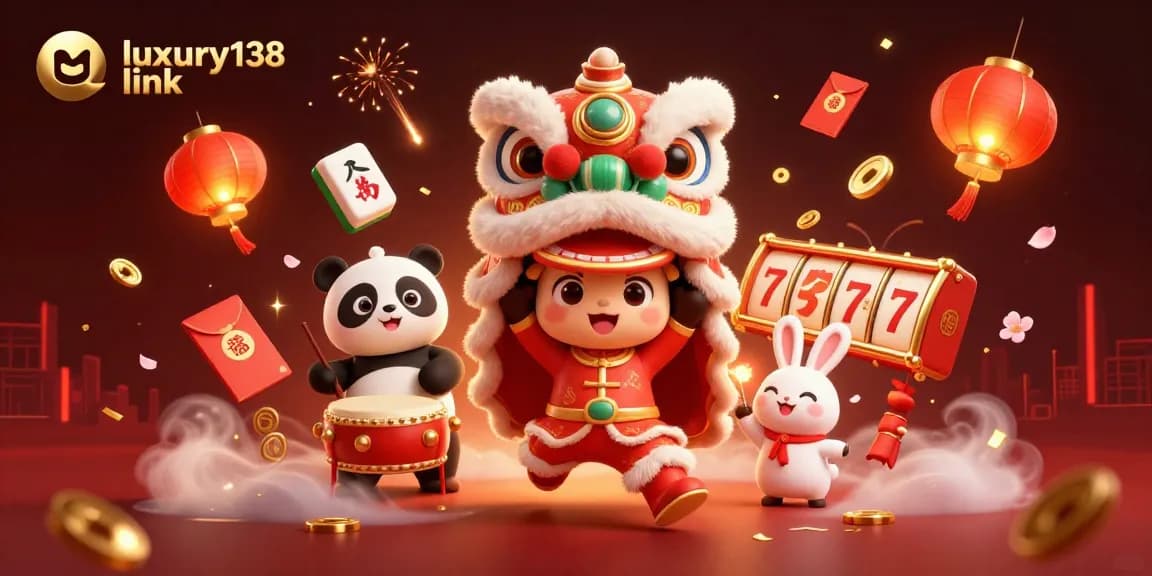 Experience vibrant gaming with luxury138 link featuring festive characters and casino elements for a thrilling atmosphere.