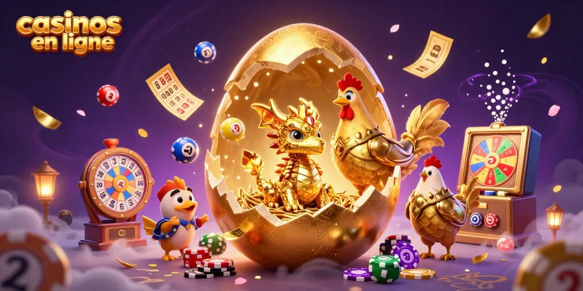 Participer aux casinos en ligne avec des jeux fascinants et un dragon d'or dans un décor magique.