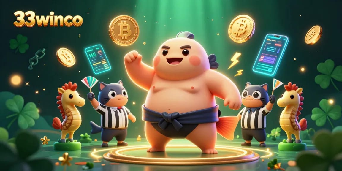 Engage with thrilling casino adventures at 33winco, featuring a sumo fugu in a lively underwater ring.