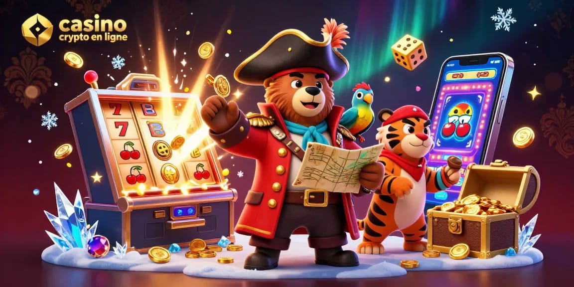 Gagnez rapidement sur un casino crypto en ligne avec des lots d'or et une ambiance festive animée.