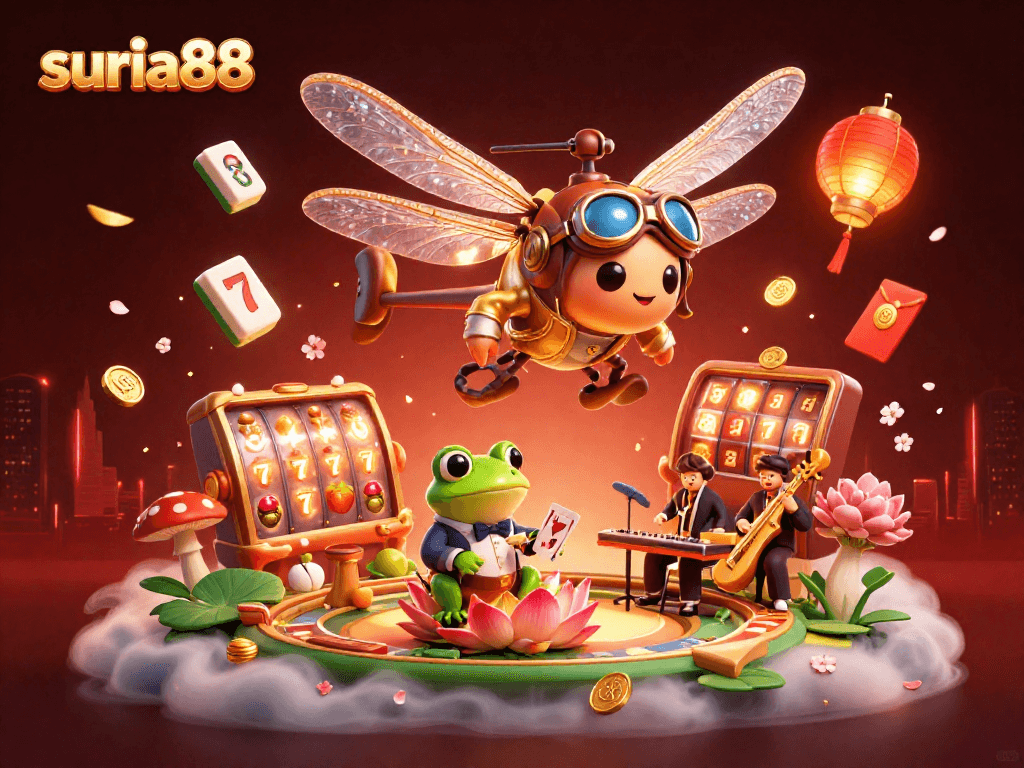 Experience the excitement at suria88 with dynamic slot reels and a vibrant casino atmosphere.