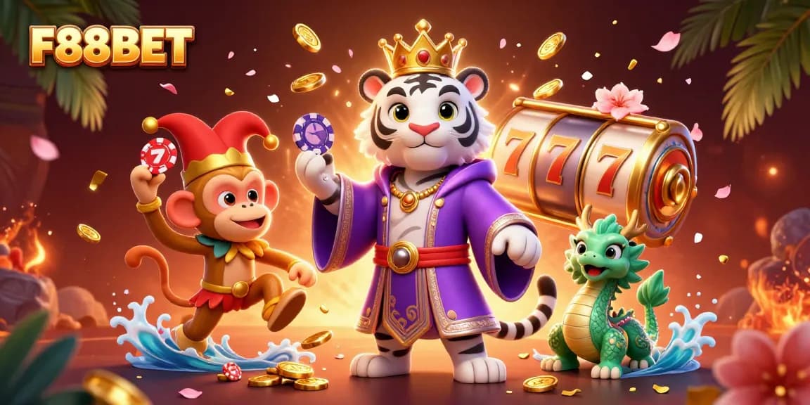 Join the excitement at F88BET with dynamic casino games featuring vibrant characters and engaging animation.