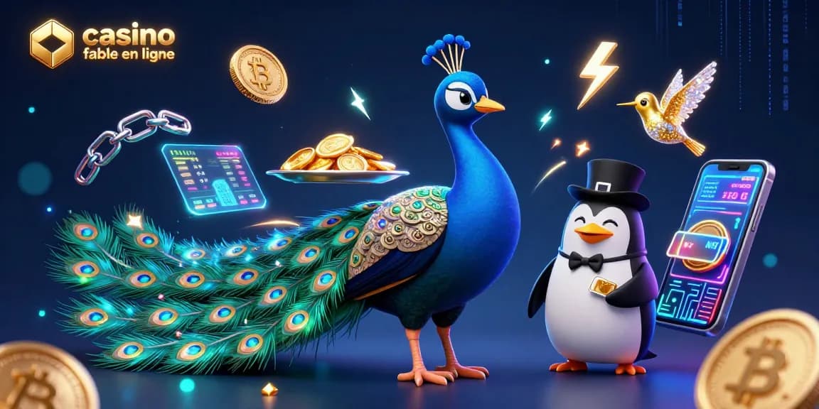 Jouez sur un casino fiable en ligne avec des personnages colorés et des éléments de crypto-monnaie fascinants.
