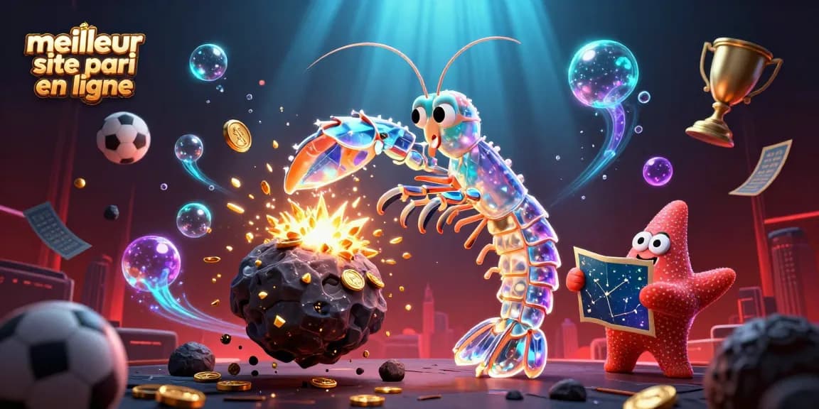 Pariez sur le meilleur site pari en ligne avec une illustration captivante d'un samouraï et une étoile de mer naviguant.