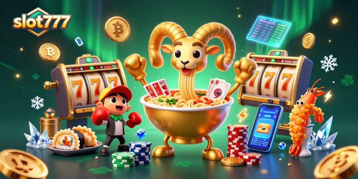 Play exciting slot777 games with vibrant characters and dynamic casino action in a lively scene.