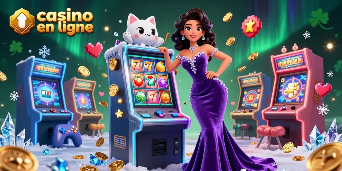 Experience thrilling wins at casino en ligne with a glamorous lady on a jackpot slot machine.