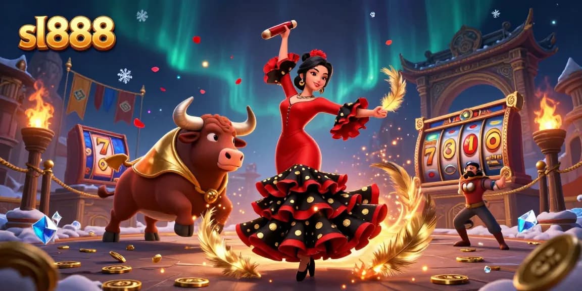Experience thrilling gameplay with sl888 in a vibrant casino scene filled with action and excitement.