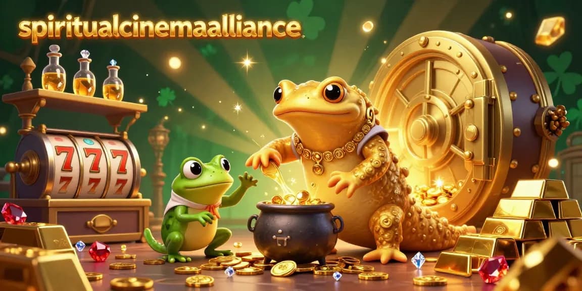 spiritualcinemaalliance showcases the magical casino experience with vibrant elements and gold treasures.