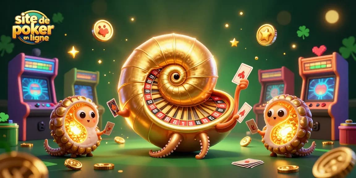 Vivez l'excitation avec le site de poker en ligne, entouré de cartes et d'animations dynamiques.