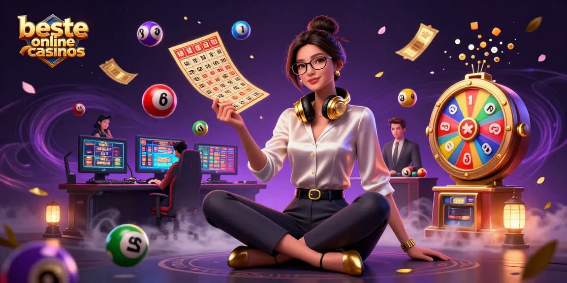 Engage with the beste online casinos in a vibrant 3D scene showcasing thrilling gaming elements.