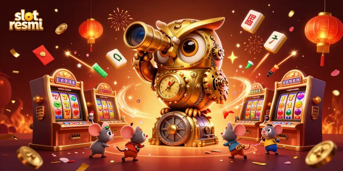 Experience the exciting world of slot resmi with a dynamic casino illustration filled with vibrant details and action.