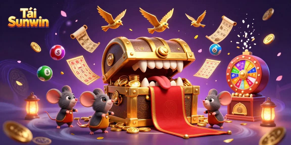 Tải Sunwin and enjoy engaging lottery games with thrilling visuals and dynamic elements in this captivating 3D scene.