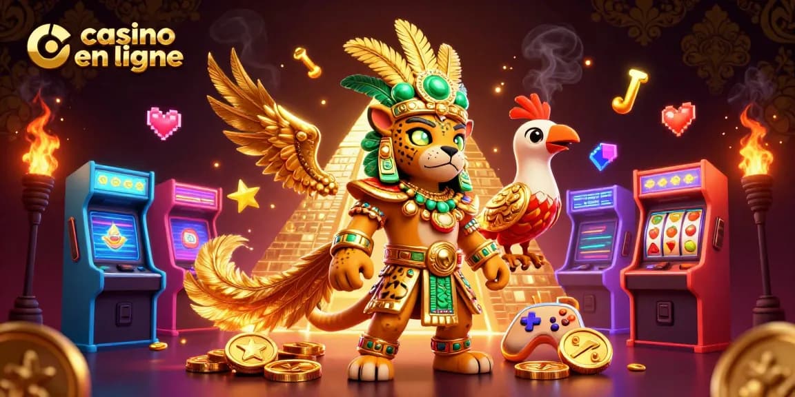 Participez à une action palpitante de casino en ligne avec cette illustration 3D dynamique mettant en scène des éléments de jeu vibrants.
