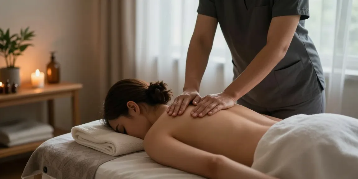 Massage therapy session for relaxation in Bucheon, 부천출장안마 with calming atmosphere and professional care.