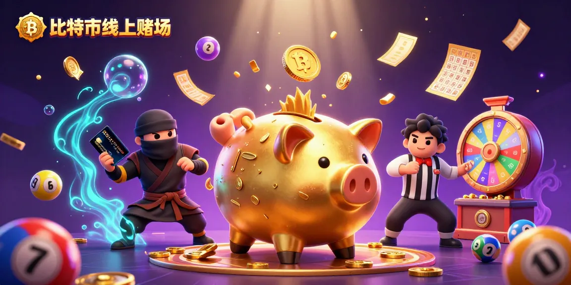 參加比特幣線上賭場的賭博活動,金色豬仔相撲與忍者對抗。