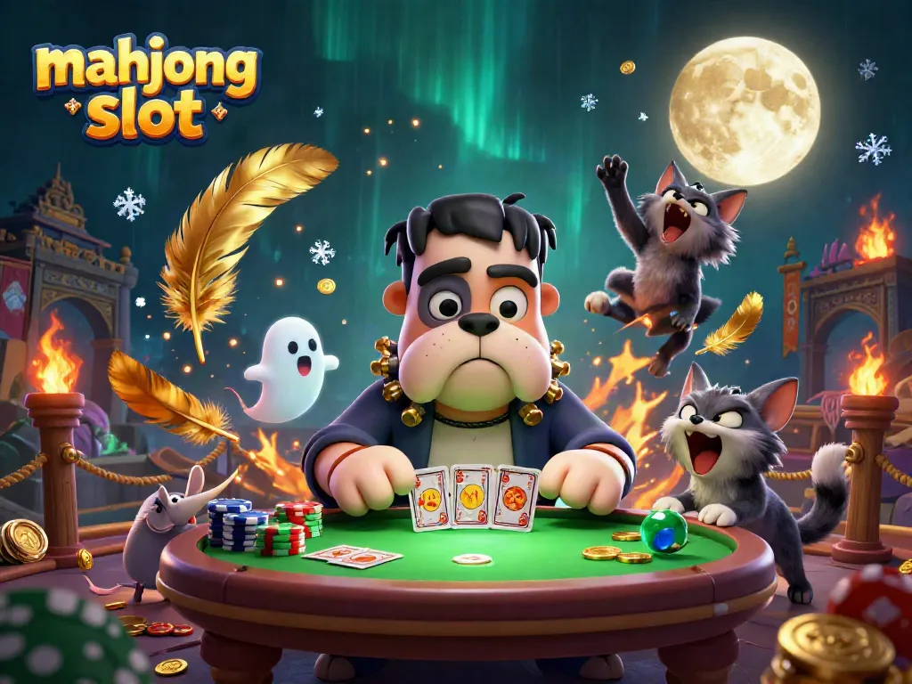 Experience the thrilling mahjong slot game illustrated with dynamic characters and casino elements.