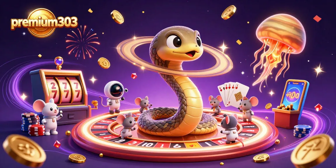 Experience high-stakes action with premium303 as astronaut mice bet on casino-themed reels in a cosmic setting.