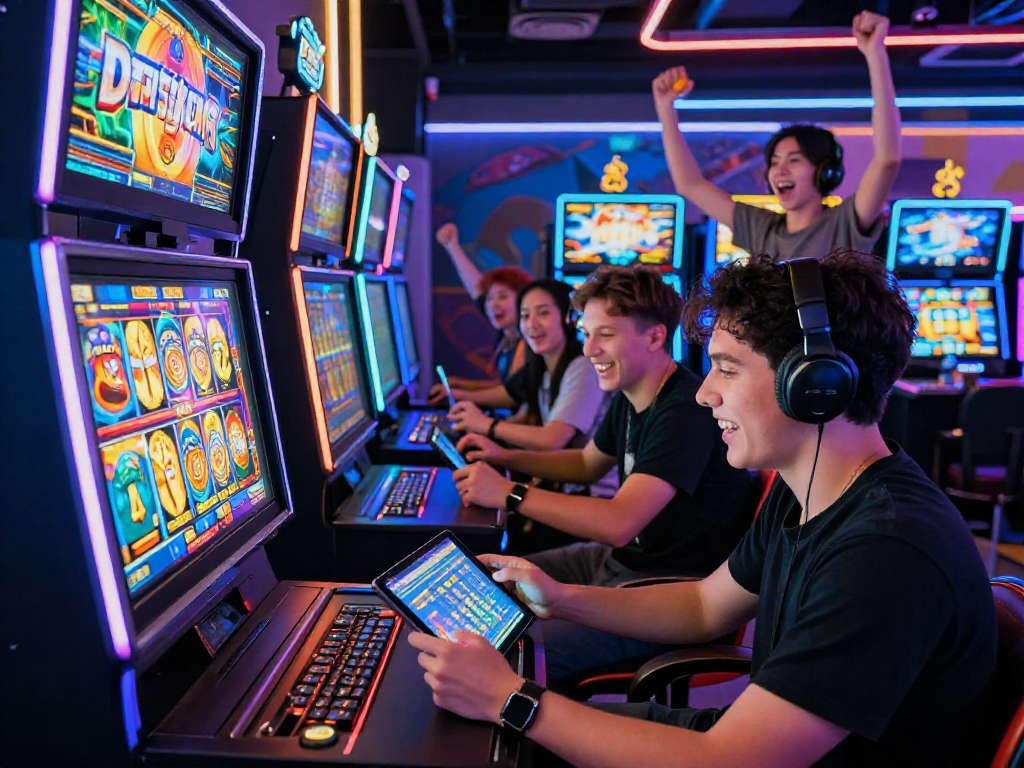 Engaged players experiencing pasaran togel at an online gaming platform with vibrant graphics.