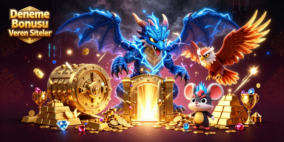 Experience excitement with Deneme Bonusu Veren Siteler and powerful casino elements in a vibrant scene.