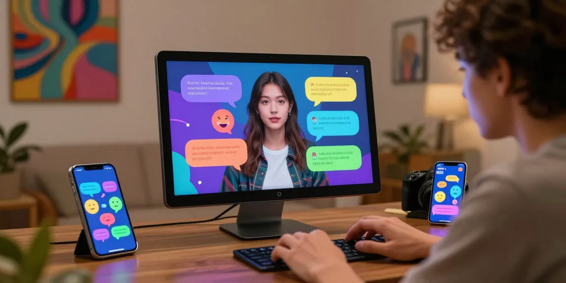 Interactive NSFW AI chat scene showcasing engaging dialogue with realistic avatars.