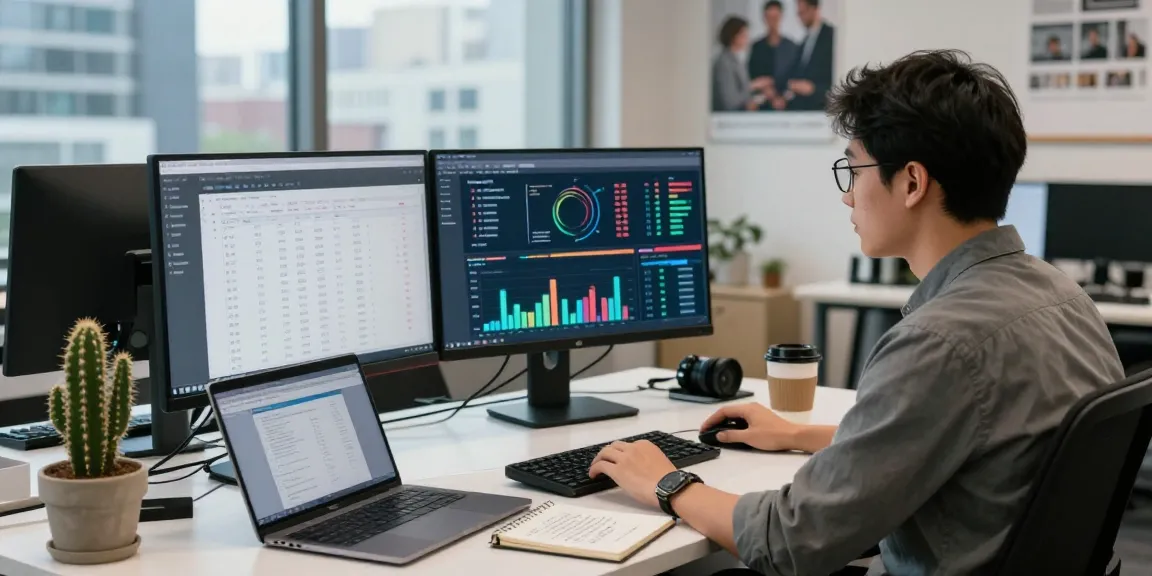 LLG link indexing analysis with SEO specialist in a modern office context