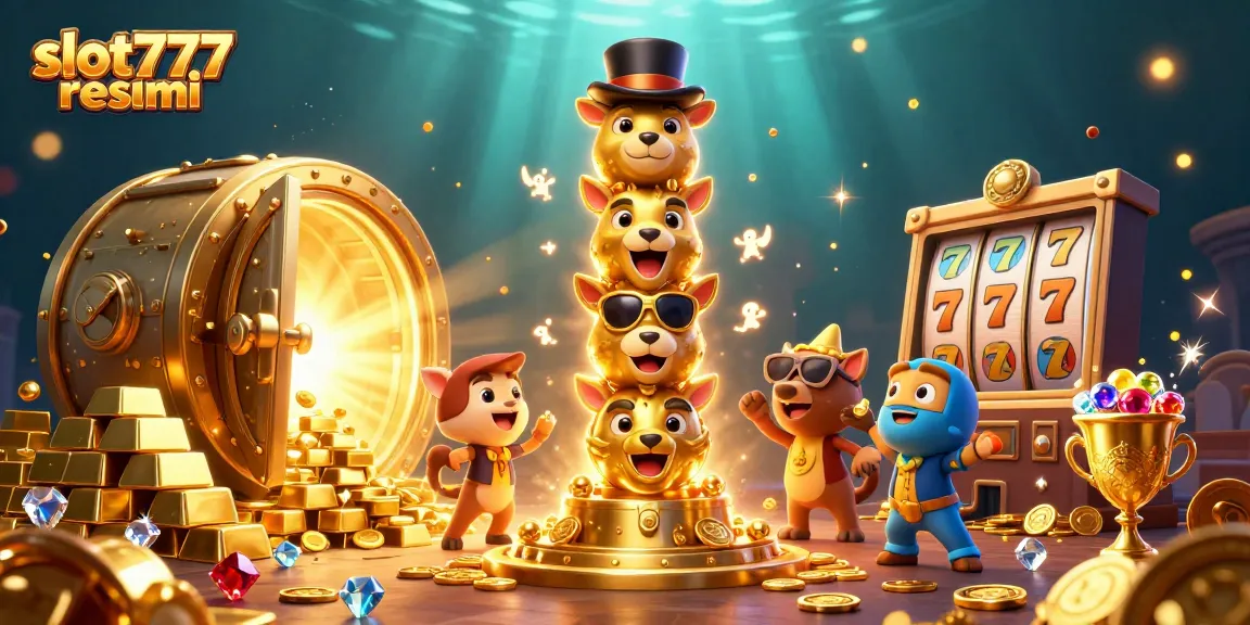 Engage with slot777 resmi and explore vibrant casino elements, featuring a golden totem pole and treasure chests.