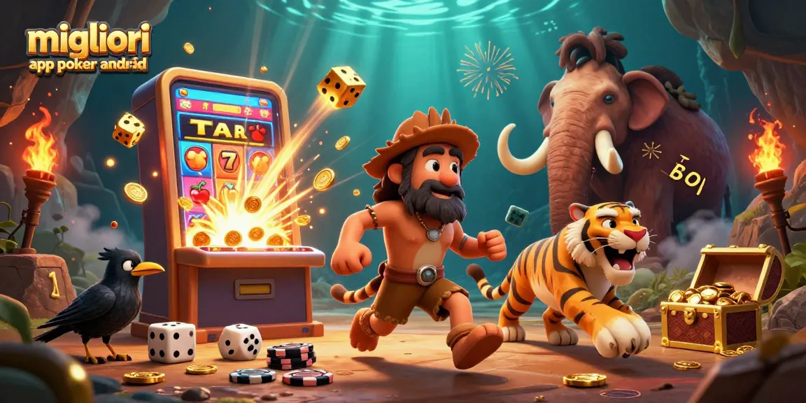 Gioca con le migliori app poker android mentre un duo di cavernicoli e un tigre sabre tentano la fortuna in un casinò preistorico.