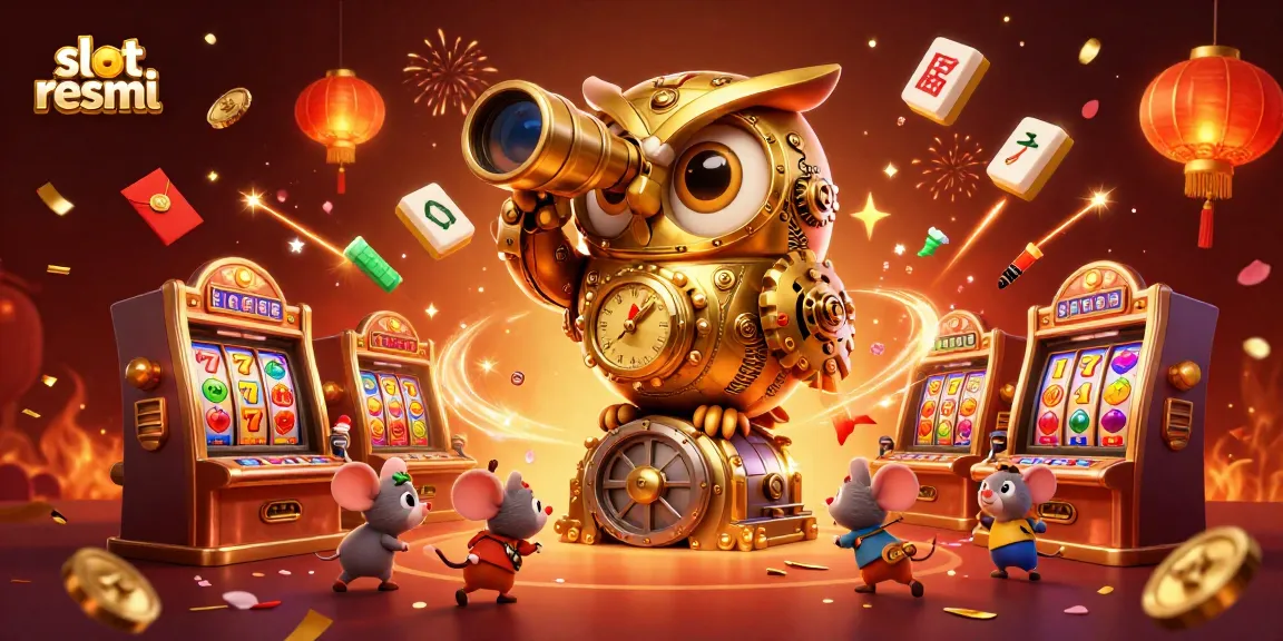 Experience the exciting world of slot resmi with a dynamic casino illustration filled with vibrant details and action.