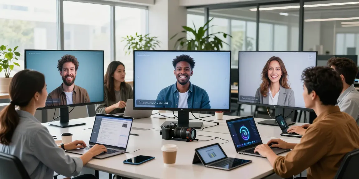 Interactive setting showcasing Crush on AI technology with diverse users and virtual avatars in a bright tech workspace.