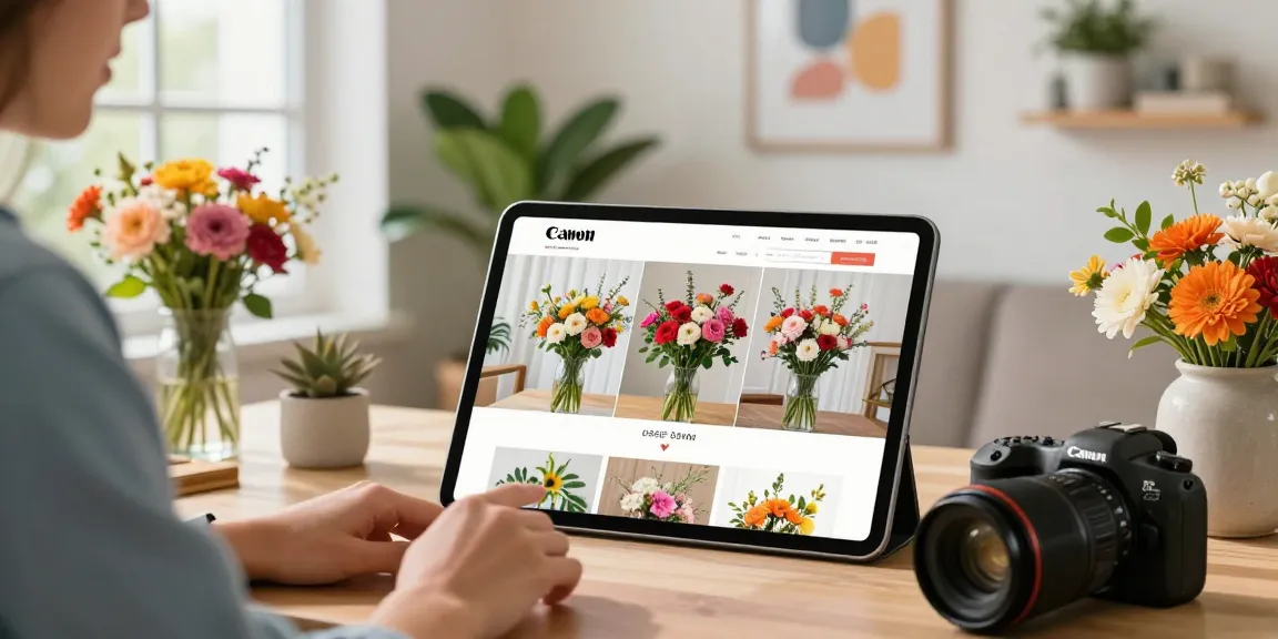 Explore MODALWD online flower arrangements in a vibrant shopping scene