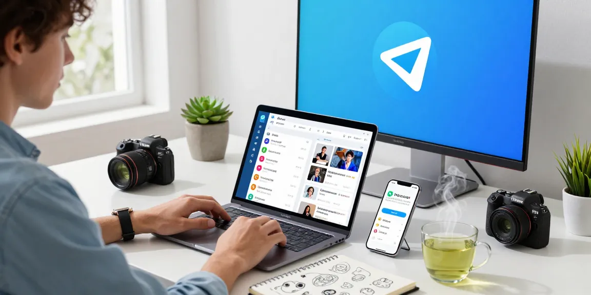 Explore the Telegram Chinese app guide in a modern workspace with a user navigating the interface.