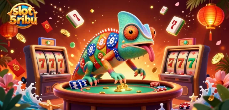 Engage in thrilling moments at slot 5 ribu with vibrant characters and dynamic casino elements.