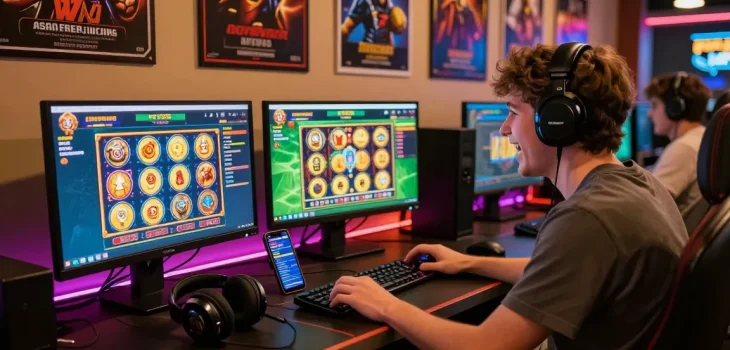 Engaging online gaming setup with hero 138 slot games and vibrant interfaces.