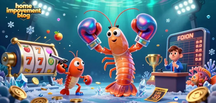 Engaging scene from a home improvement blog featuring animated gambling activities with vibrant detail.
