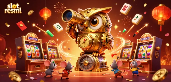 Experience the exciting world of slot resmi with a dynamic casino illustration filled with vibrant details and action.