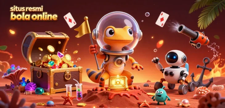 Sweep into the excitement with situs resmi bola online at a futuristic Martian casino, featuring vibrant characters and engaging elements.